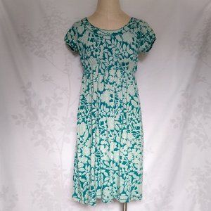 NEW Liz Claiborne blue floral cotton empire waist dress XS